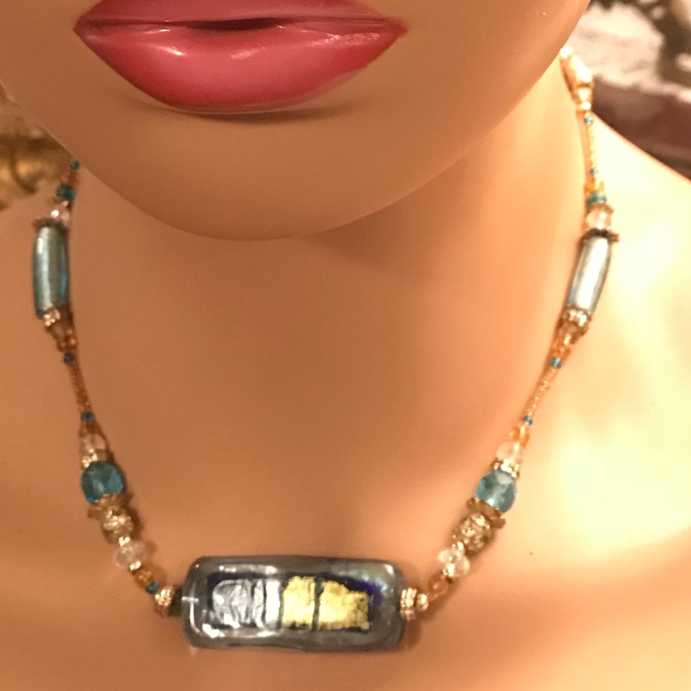 ❤️ GLASS BEAD CHOKER❤️ BEAUTIFUL DETAIL 360*❤️